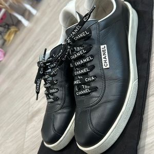 Authentic Chanel CC Womens Sneakers 41 Black
